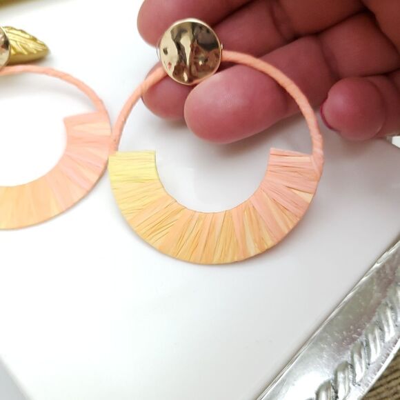 New!  FP Raffia Wrapped Earrings - Picture 5 of 9